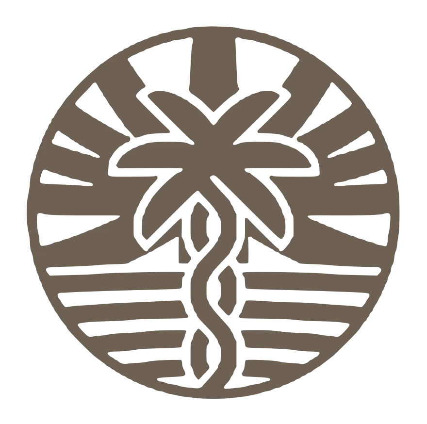 OASIS Consortium logo: a stylized palm and caduceus in a warm gray disc.